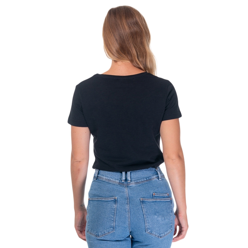 Dame-T-shirt Meatfly Ladies MF Logo sort udsalg