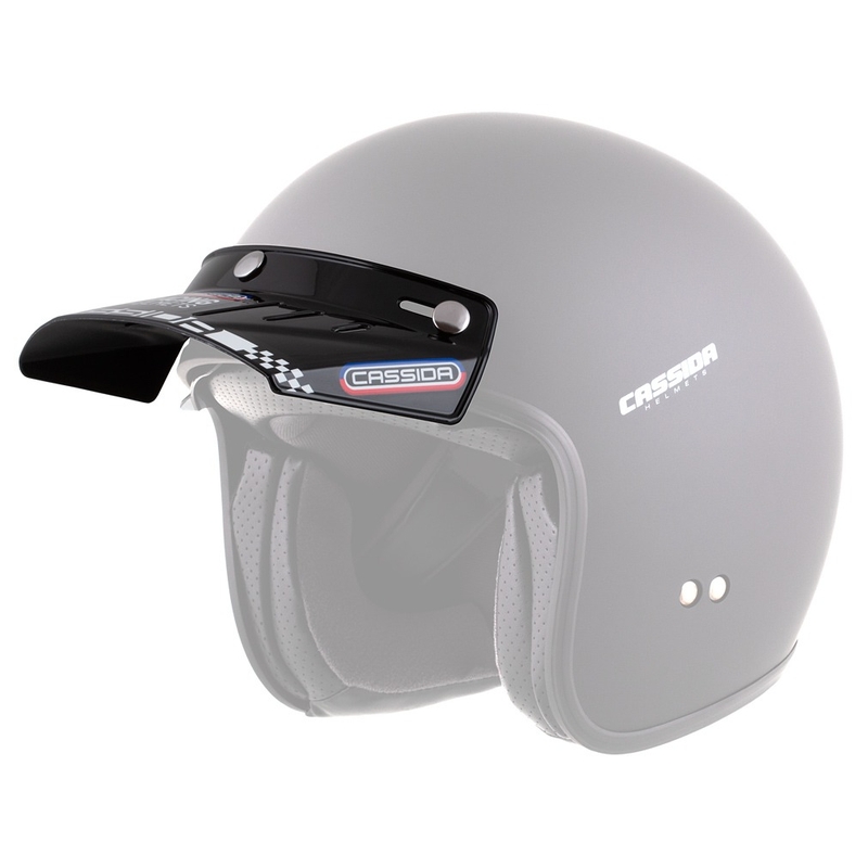 Fladt visir til Cassida Oxygen Racing Spirit-hjelme, sort