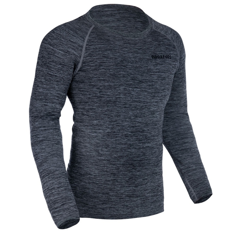 Oxford Advanced Base Layer sort-grå termo-T-shirt - langærmet