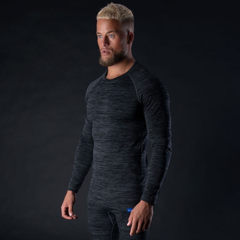 Oxford Advanced Base Layer sort-grå termo-T-shirt - langærmet