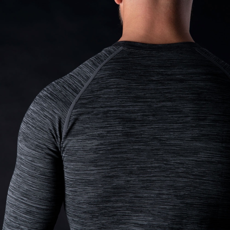 Oxford Advanced Base Layer sort-grå termo-T-shirt - langærmet