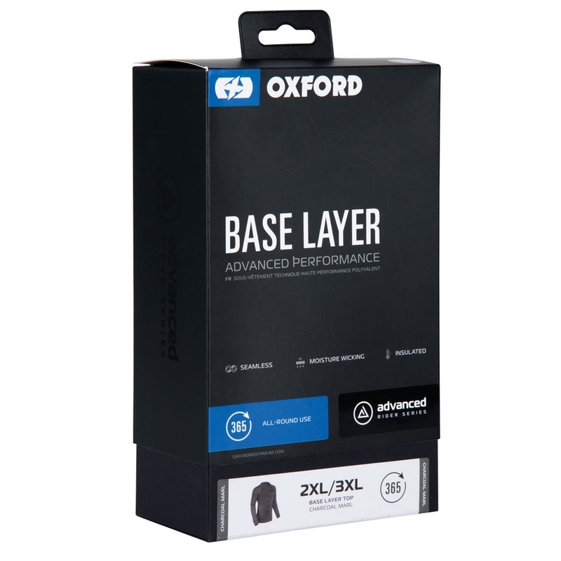 Oxford Advanced Base Layer sort-grå termo-T-shirt - langærmet
