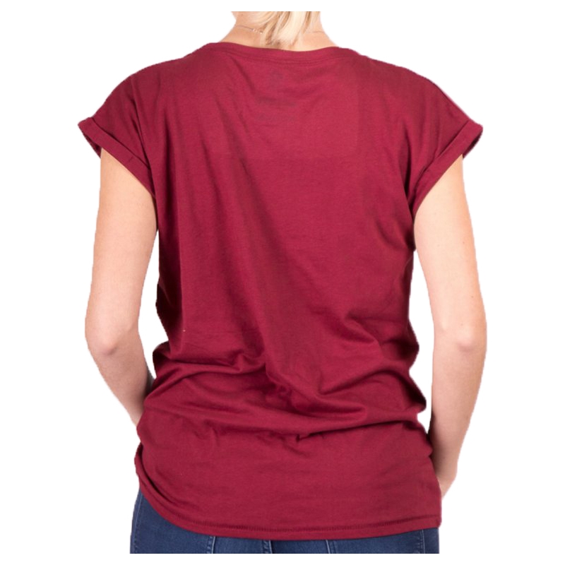 Dame T-shirt Sort Hjerte Romantisk Elsker Ext rød
