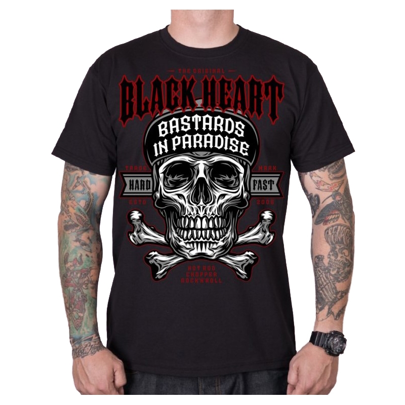 T-shirt til mænd Black Heart Bastard In Paradise sort