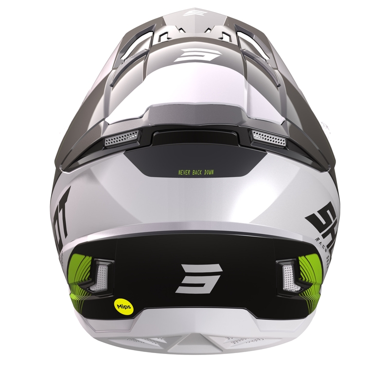 Motocrosshjelm Shot Core Fast sort-hvid-fluogul udsalg