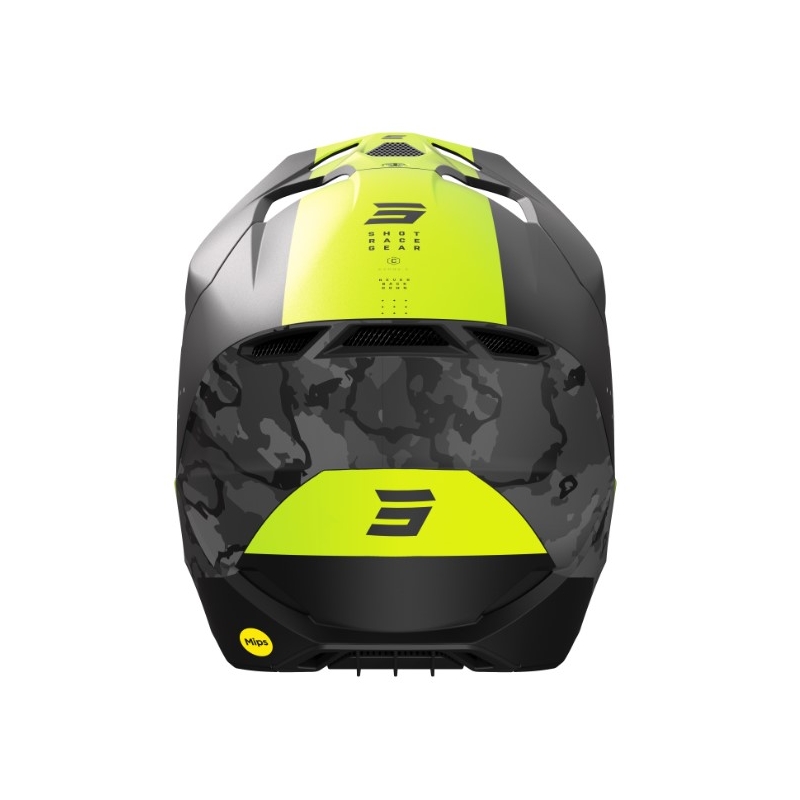 Motocrosshjelm Shot Race Camo sort-grå-fluogul udsalg