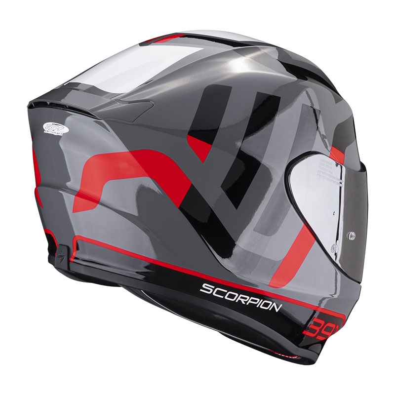 Integral motorcykelhjelm Scorpion EXO-391 Arok grå-rød-sort udsalg