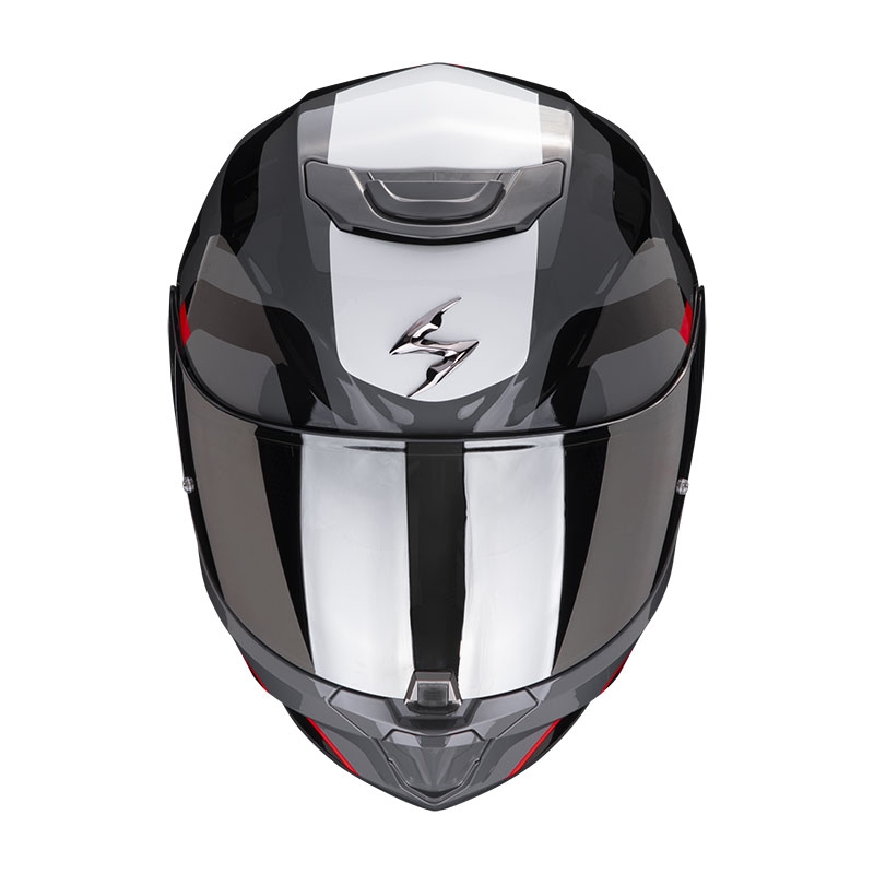 Integral motorcykelhjelm Scorpion EXO-391 Arok grå-rød-sort udsalg