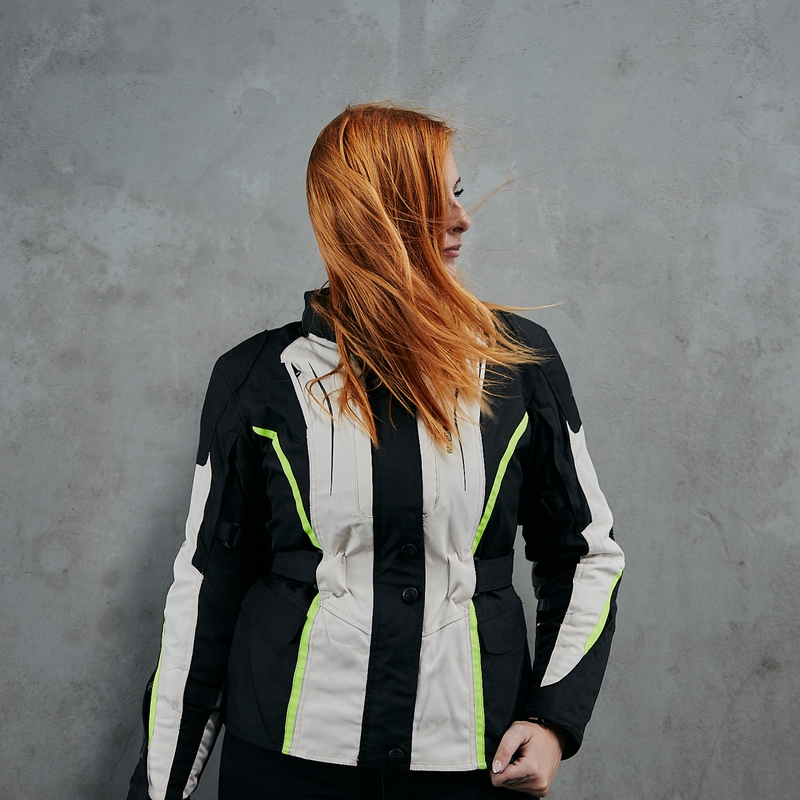 Ozone Sahara Black-Grey-Fluo Yellow motorcykeljakke til kvinder udsalg