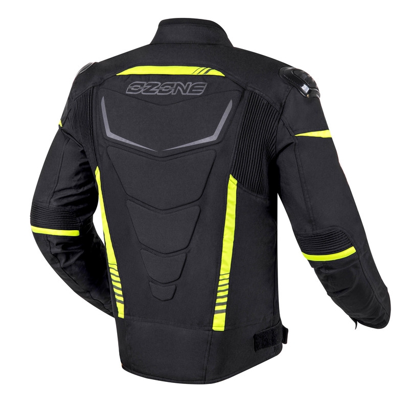 Ozone Pulse sort-fluogul motorcykeljakke