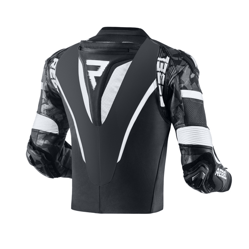 Rebelhorn Rebel sort og hvid motorcykeloverall