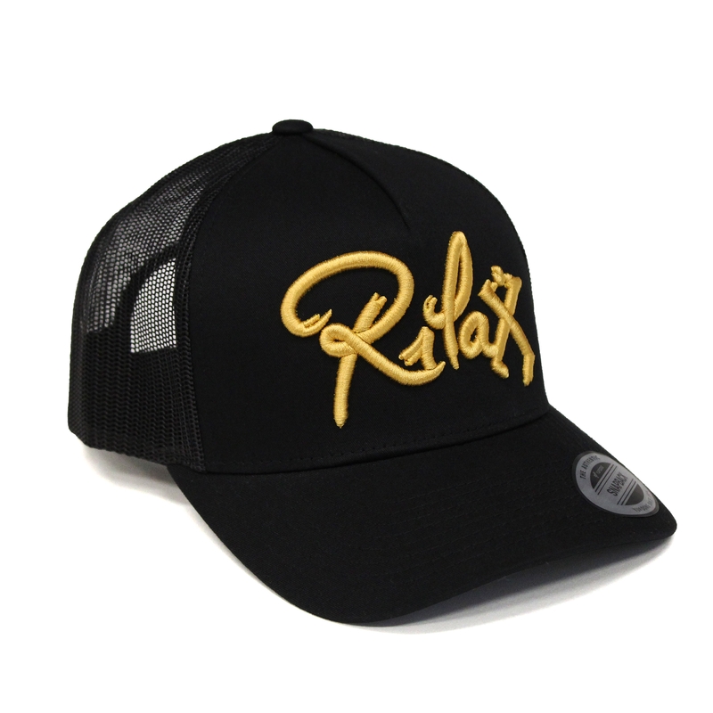 Rilax mesh-kasket sort-guld
