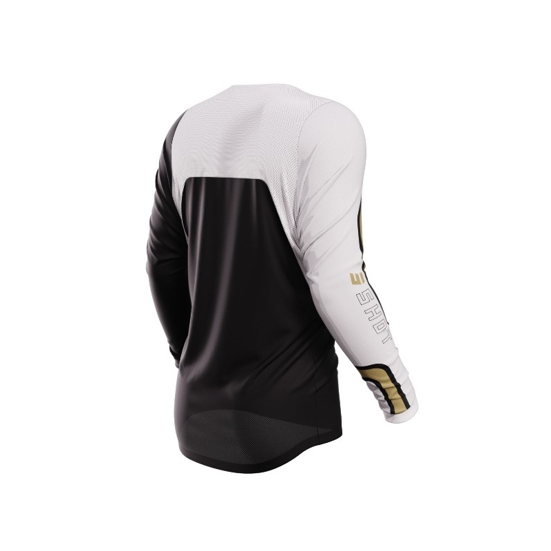 Motocrosstrøje Shot Contact Heritage brun-hvid-sort udsalg