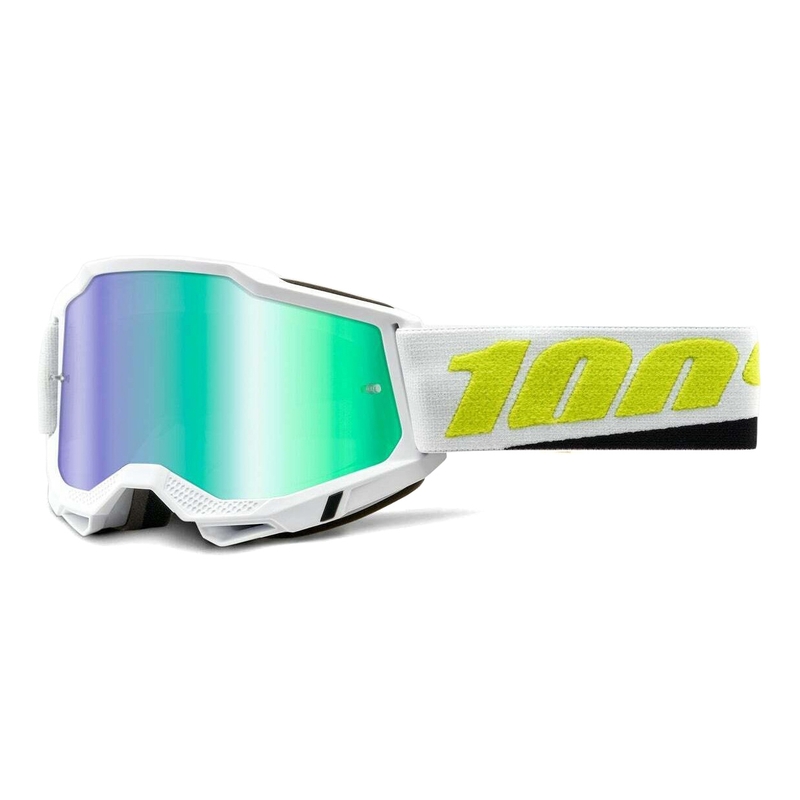 Motorcykelbriller 100% ACCURI 2 Payeto sort-gul-hvid (grøn plexi)