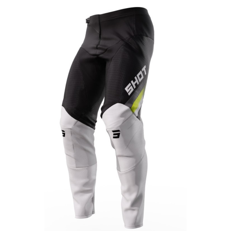 Motocrossbukser Shot Contact Tracer sort-hvid-fluogul udsalg