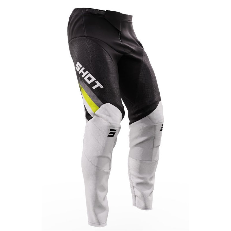 Motocrossbukser Shot Contact Tracer sort-hvid-fluogul udsalg