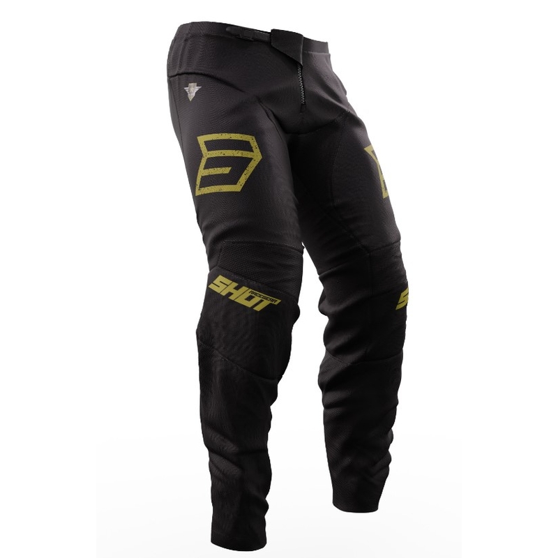 Motocross-bukser Shot Devo Army sort-guld udsalg