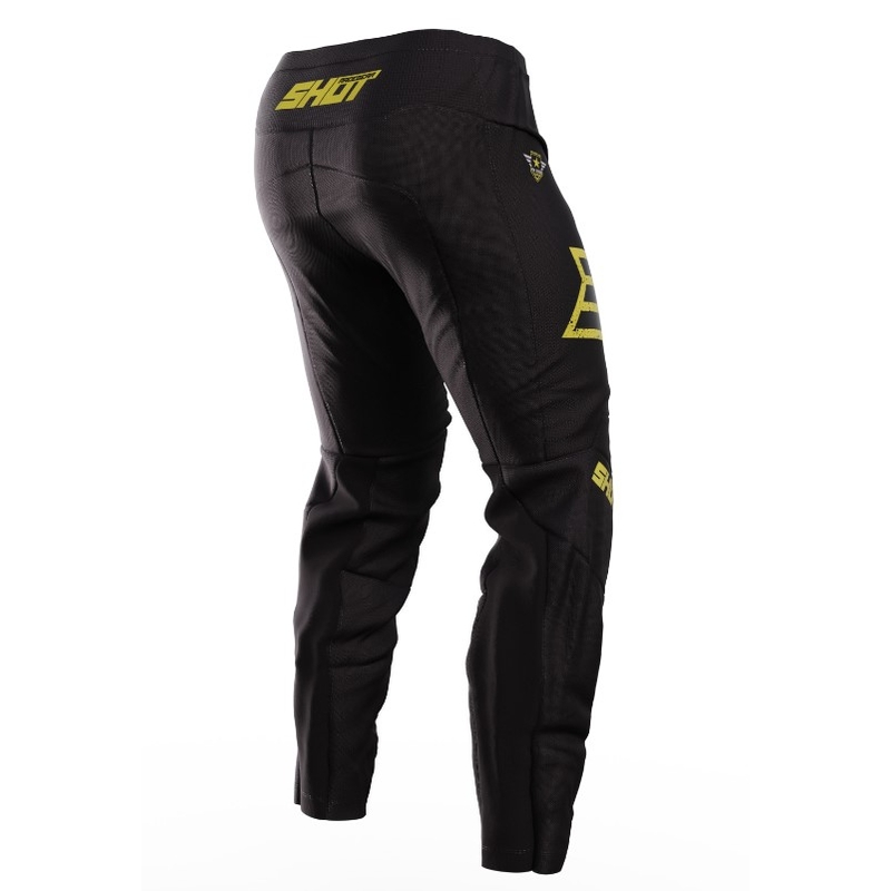 Motocross-bukser Shot Devo Army sort-guld udsalg