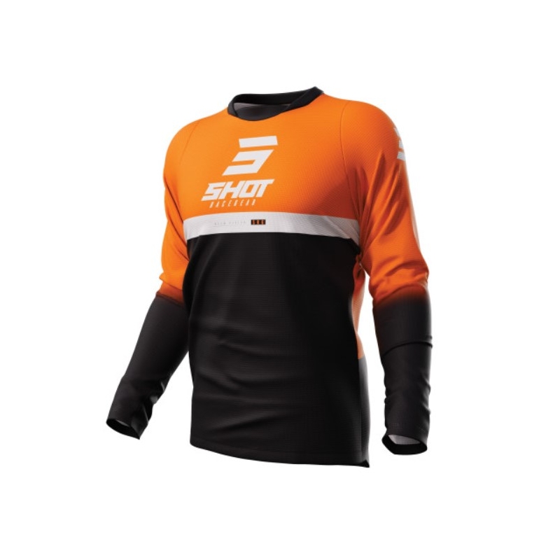 Motocrosstrøje Shot Devo Reflex sort-orange udsalg