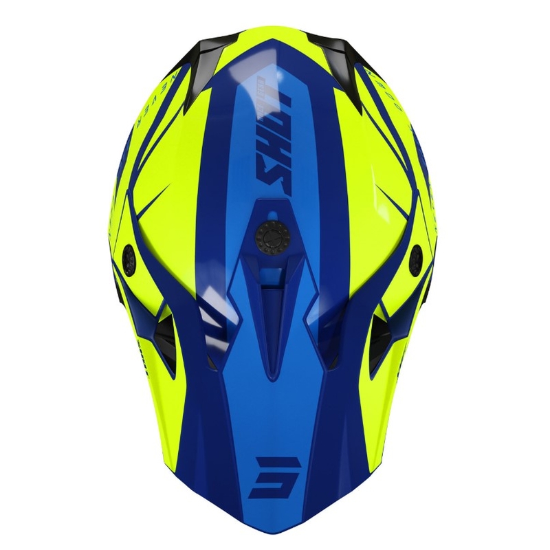 Dětská motokrosová přilba Shot Pulse Kid Revenge modro-fluo žlutá výprodej