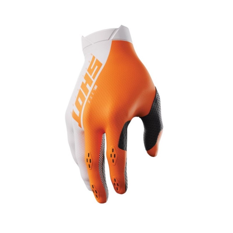 Motocross-handsker Shot Lite hvid-orange udsalg