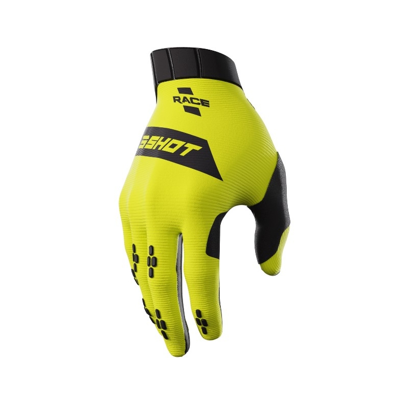 Motocrosshandsker Shot Race sort-fluogul udsalg