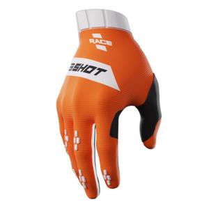 Motocross-handsker Shot Race hvid-orange