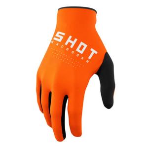 Motocross-handsker Shot Raw sort-hvid-orange udsalg