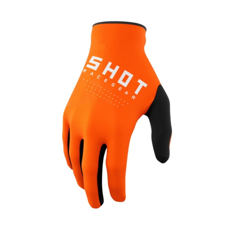 Motocross-handsker Shot Raw sort-hvid-orange udsalg