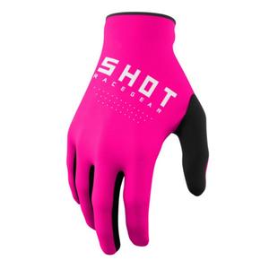 Motocross-handsker Shot Raw sort-hvid-pink udsalg