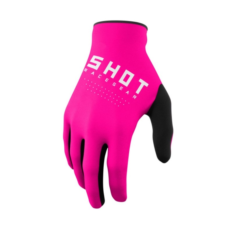 Motocross-handsker Shot Raw sort-hvid-pink udsalg