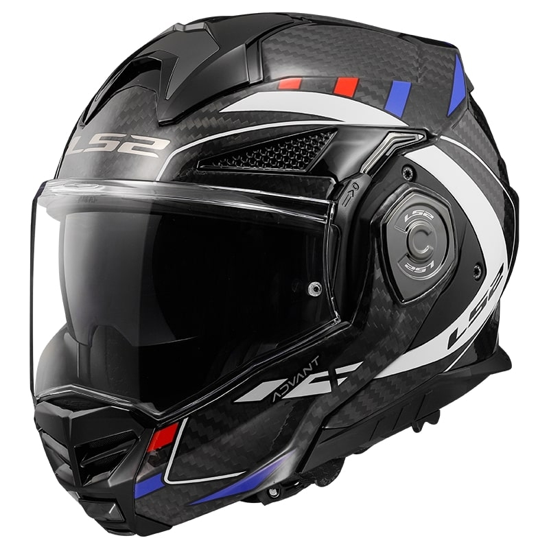 LS2 FF901 Advant X C Future sort-hvid-blå flip-up motorcykelhjelm