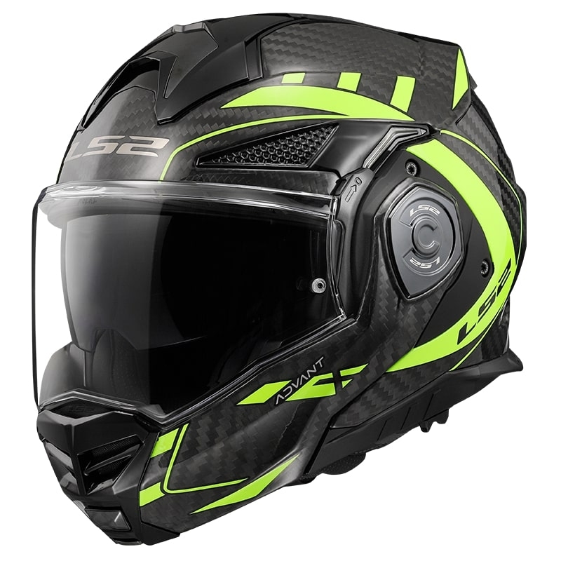 LS2 FF901 Advant X C Future sort-fluogul sammenklappelig motorcykelhjelm