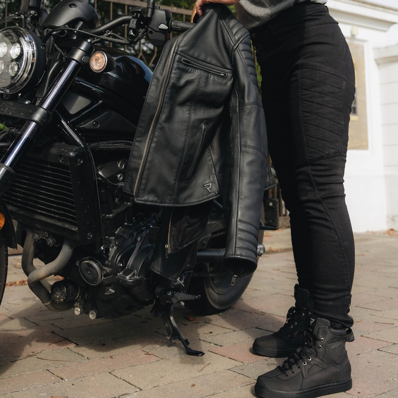 Rebelhorn Ash Black Motorcycle Jeans til kvinder udsalg
