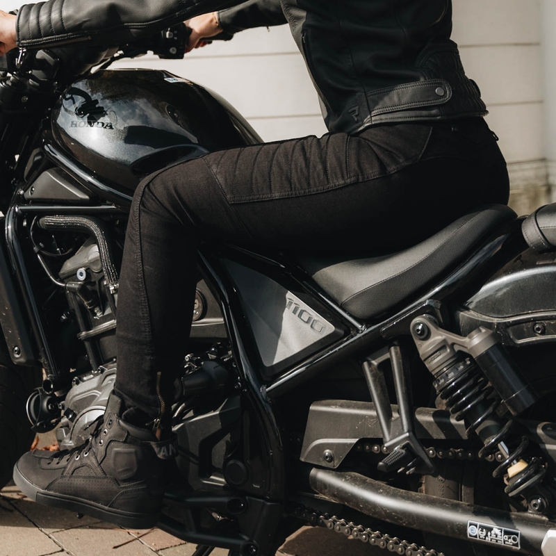 Rebelhorn Ash Black Motorcycle Jeans til kvinder udsalg