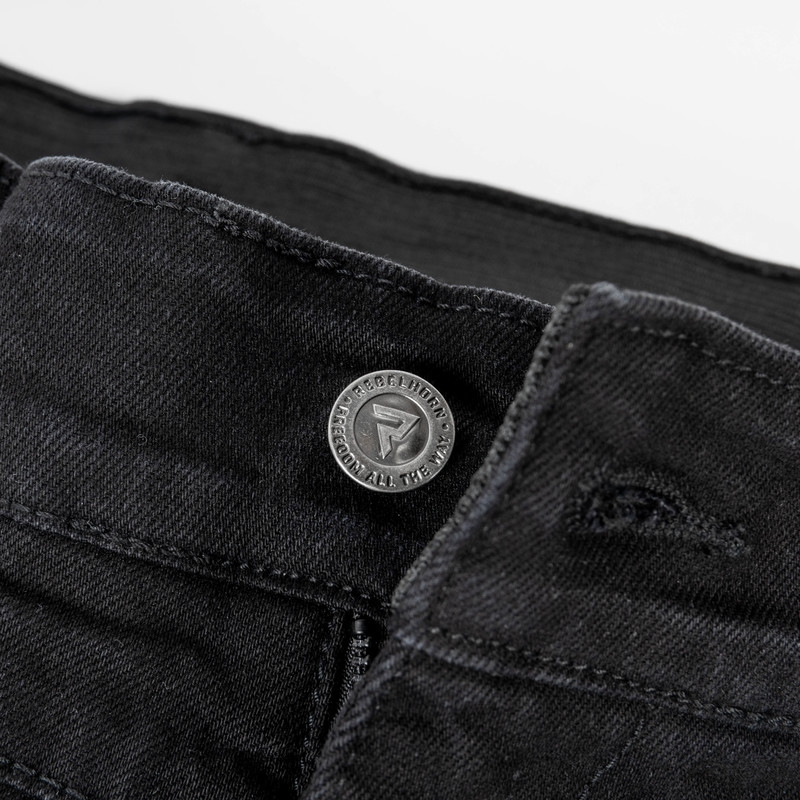 Rebelhorn Ash Black Motorcycle Jeans til kvinder udsalg