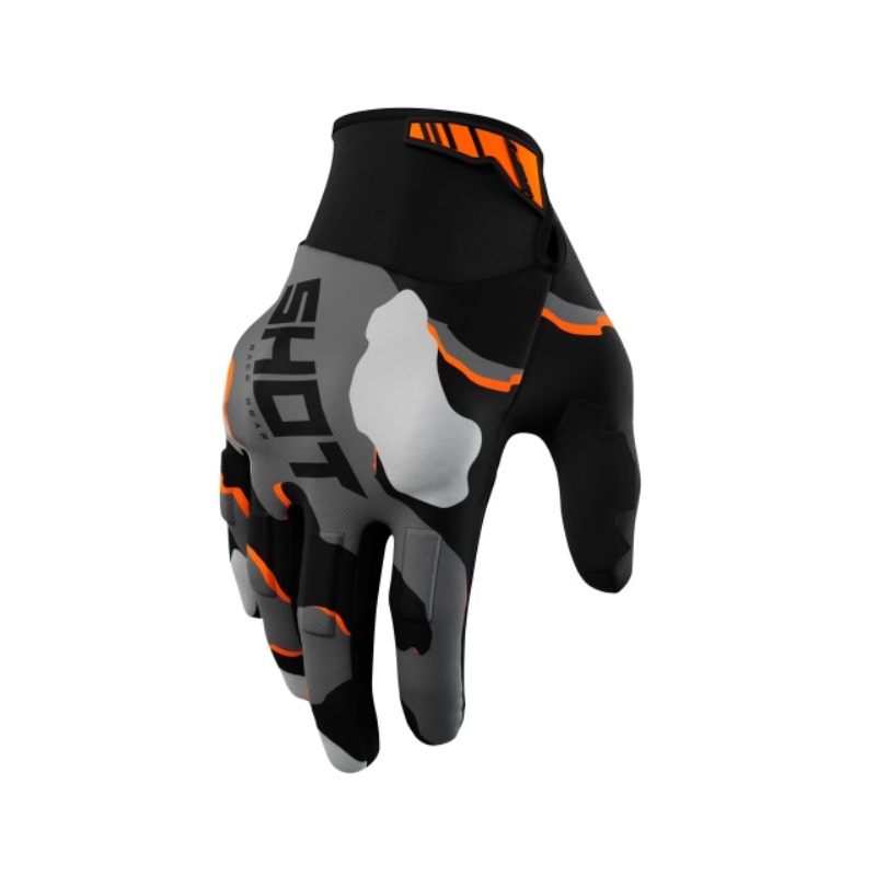 Motocross-handsker Shot Drift Camo sort-camo-fluo-orange udsalg
