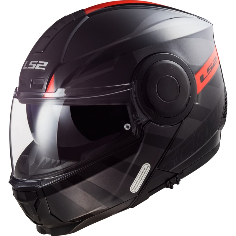 LS2 FF902 Scope Hamr sort-titanium-rød motorcykelhjelm