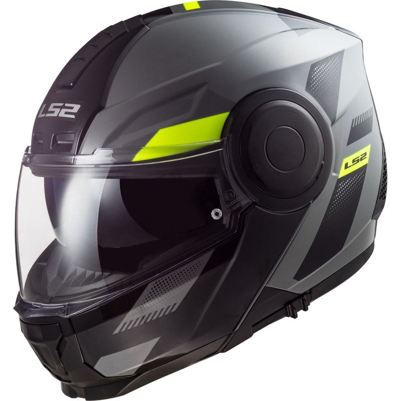 Flip-up motorcykelhjelm LS2 FF902 Scope Max Nardo grå-fluogul
