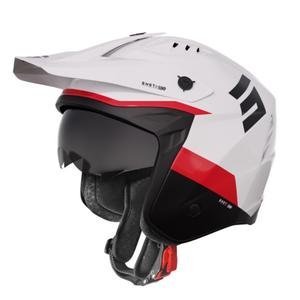 Motorcykelhjelm Shot Jump Tricks sort-rød-hvid