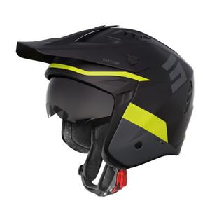 Motorcykelhjelm Shot Jump Tricks sort-fluogul