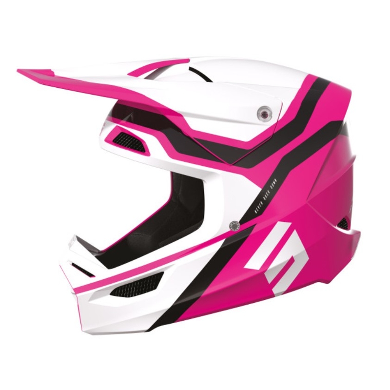 Motocrosshjelm til børn Shot Furious Sky sort-hvid-pink