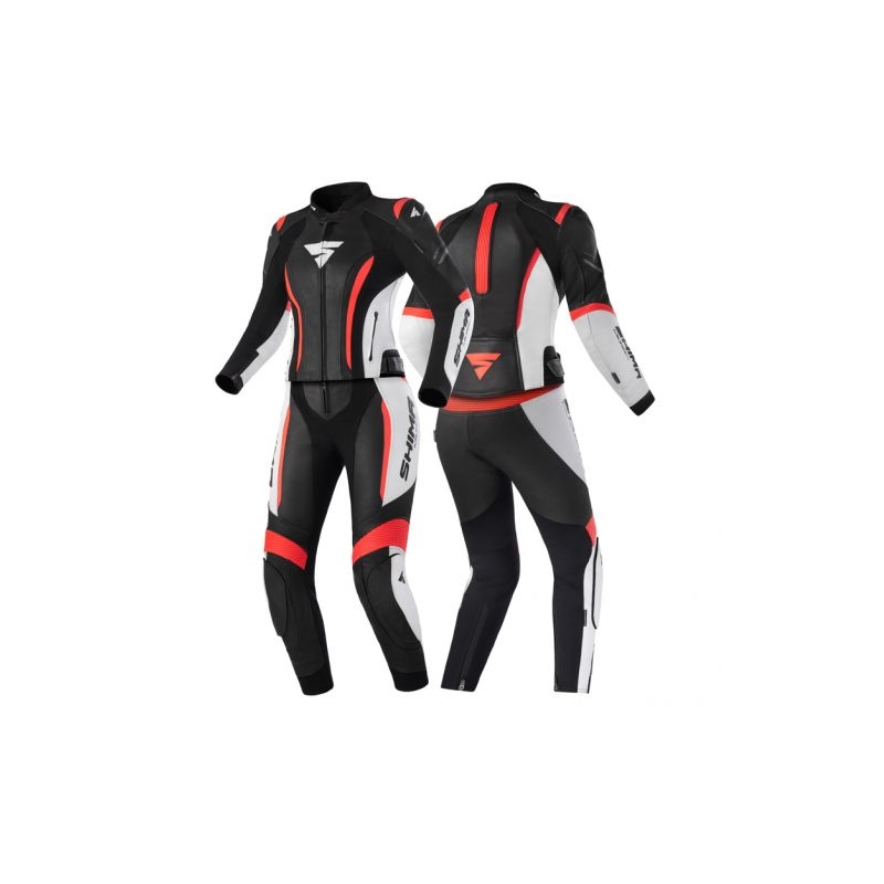 Shima Miura 2.0 sort-hvid-fluerød motorcykeloverall til kvinder