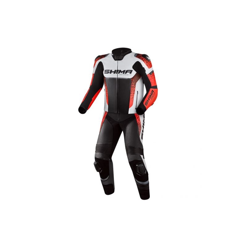 Shima STR 2.0 sort-hvid-fluorrød motorcykeloverall