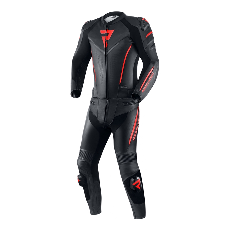 Rebelhorn Fighter sort-rød motorcykeloverall udsalg