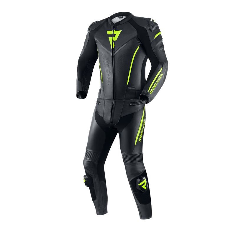 Rebelhorn Fighter Black-Fluo Yellow motorcykeloverall udsalg