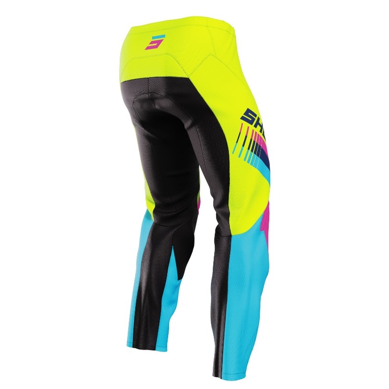 Shot Raw Kid Tracer Pink-Blue-Fluo Yellow Motocross-bukser til børn udsalg