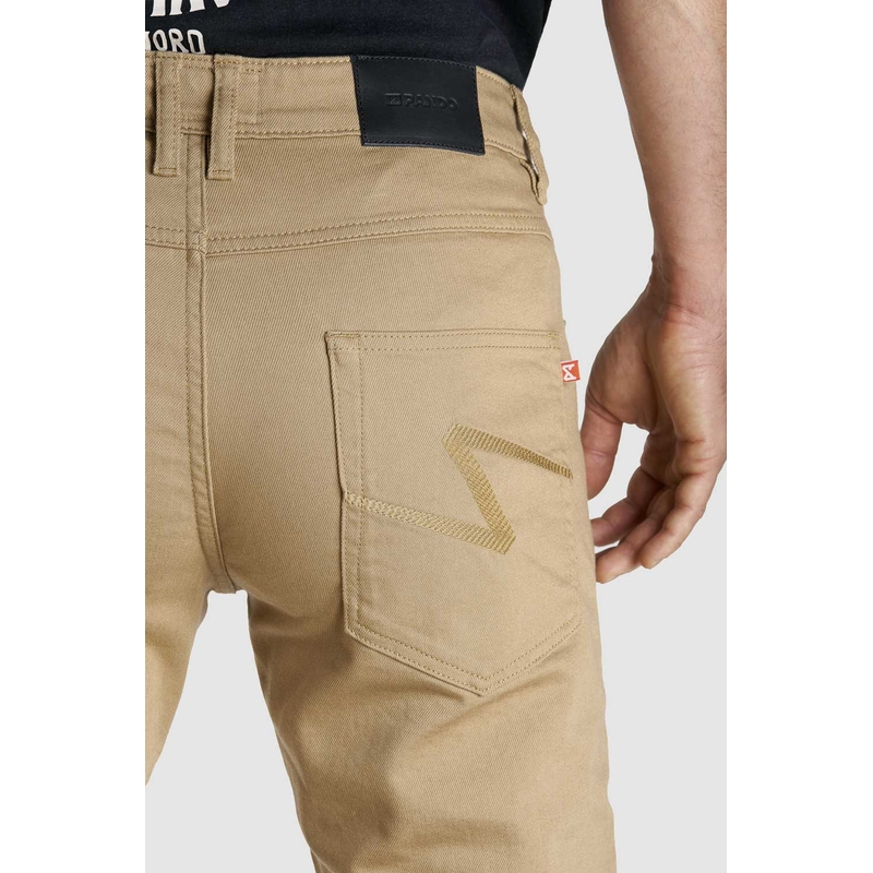 Motorcykeljeans PANDO MOTO Robby Slim beige udsalg
