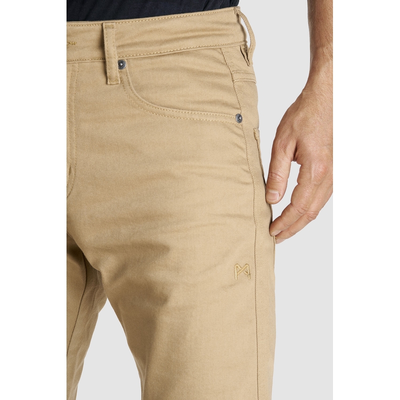 Motorcykeljeans PANDO MOTO Robby Slim beige udsalg