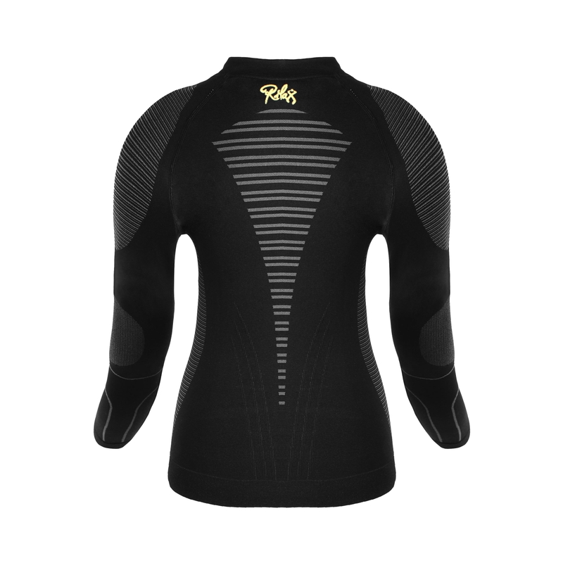 Funktionel dame-T-shirt Rilax Mia sort - langærmet